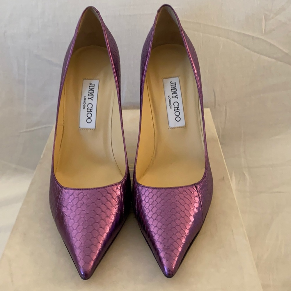 Jimmy Choo Abel Metallic Snakeskin Pump